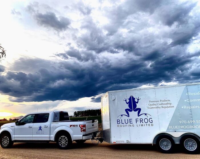 Bue Frog Roofing Truck Denver CO